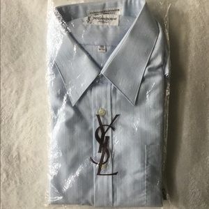 NWT VINTAGE YVES SAINT LAURENT LOGO DRESS SHIRT
